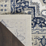Nourison Cyrus Bohemian Ivory/Navy 2'6" x 4' area-rug, easy-clean, Non Shedding, Bed Room, Living Room, Dining Room, Kitchen (3x4)