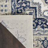 Nourison Cyrus Bohemian Ivory/Navy 2'6" x 4' area-rug, easy-clean, Non Shedding, Bed Room, Living Room, Dining Room, Kitchen (3x4)