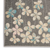 Nourison Tranquil Floral Grey/Beige 4' x 6' Area Rug, Easy Cleaning, Non Shedding, Bed Room, Living Room, Dining Room, Kitchen (4x6)
