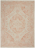 Nourison Tranquil Persian Ivory/Pink 5'3" x 7'3" Area Rug, Easy Cleaning, Non Shedding, Bed Room, Living Room, Dining Room, Kitchen (5x7)