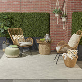 Nourison Positano Indoor-Outdoor Light Grey 5' x 7' Area Rug, Easy Cleaning, Non Shedding, Bed Room, Living Room, Dining Room, Backyard, Deck, Patio (5x7)