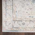 Nourison Astra Machine Washable Bohemian Light Blue 5'3" x 7' Area Rug, Easy Clean, Non Shedding, Bed Room, Living Room, Dining Room, Kitchen (5x7)