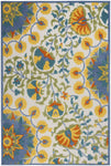 Nourison Aloha Indoor Outdoor Multicolor 5'3" x 7'5" Area Rug, Floral, Tropical, Easy Cleaning, Non Shedding, Bed Room, Living Room, Deck, Backyard, (5' x 7')