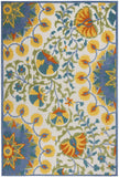 Nourison Aloha Indoor Outdoor Multicolor 5'3" x 7'5" Area Rug, Floral, Tropical, Easy Cleaning, Non Shedding, Bed Room, Living Room, Deck, Backyard, (5' x 7')