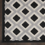 Nourison Aloha Geometric Indoor/Outdoor Black White 2' x 6' Area Rug, (6' Runner)