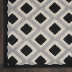 Nourison Aloha Geometric Indoor/Outdoor Black White 2'8" x 4' Area Rug, (3' x 4')