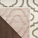 Nourison Jubilant 63x87 Indoor Transitional Fabric Rug in Ivory and Green