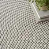 Nourison Courtyard 48" x 72" Fabric Indoor/Outdoor Rug in Ivory Charcoal