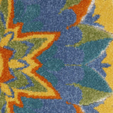 Nourison Aloha Indoor Outdoor Multicolor 5'3" x 7'5" Area Rug, Floral, Tropical, Easy Cleaning, Non Shedding, Bed Room, Living Room, Deck, Backyard, (5' x 7')