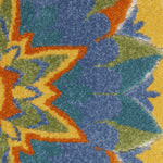 Nourison Aloha Indoor Outdoor Multicolor 4' x Round Area Rug, Floral, Tropical, Easy Cleaning, Non Shedding, Bed Room, Living Room, Deck, Backyard, (4' Round)