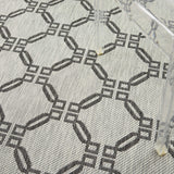 Nourison Garden Party Ivory/Charcoal 5'3" x Round Area Rug, Traditional, Trellis, Bed Room, Living Room, Dining Room, Kitchen, Easy Cleaning, Non Shedding, (5' Round)