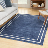 Nourison Essentials 5' x 7' Navy/Ivory Contemporary Rug Polypropylene