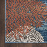 Nourison Pompeii Coastal, Nautical & Beach Blue Multicolor 3' x 5' Area Rug, Easy Clean, Non Shedding, Bed Room, Living Room, Dining Room, Kitchen (3x5)