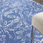 Nourison Whimsicle Floral Blue 5' x Round Area Rug, Easy Cleaning, Non Shedding, Bed Room, Living Room, Dining Room, Kitchen (5 Round)