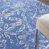 Nourison Whimsicle Floral Blue 5' x Round Area Rug, Easy Cleaning, Non Shedding, Bed Room, Living Room, Dining Room, Kitchen (5 Round)