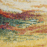 Nourison Celestial Multicolor Wave 4' x Round Area Rug, Abstract, Spiral, Bed Room, Living Room, Dining Room, Kitchen, Easy Cleaning, Non Shedding, (4' Round)