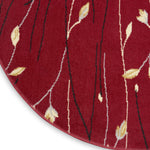 Nourison Grafix Red 4' x Round Area Rug, Modern, Botanical , Bed Room, Living Room, Dining Room, Kitchen, Easy Clean, Non Shedding, (4' Round)