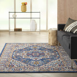 Nourison Passion Traditional Blue/Multicolor 5'3" x 7'3" Area -Rug, Easy -Cleaning, Non Shedding, Bed Room, Living Room, Dining Room, Kitchen (5x7)