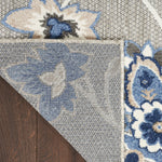 Nourison Aloha Indoor/Outdoor Modern Blue Grey 2'8" x 4' Area Rug, Easy Cleaning, Non Shedding, Bed Room, Living Room, Dining Room, Backyard, Deck, Patio (3x4)