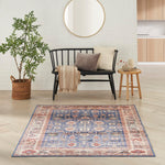 Nourison Vintage Home Bohemian Blue 3'9" x 5'9" Area Rug, Easy Clean, Non Shedding, Bed Room, Living Room, Dining Room, Backyard, Deck, Patio (4x6)