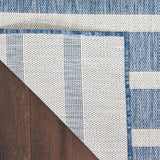 Nourison Positano Indoor/Outdoor Navy Ivory 4' x 6' Area -Rug, Easy -Cleaning, Non Shedding, Bed Room, Living Room, Dining Room, Deck, Backyard, Patio (4x6)