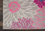 Nourison Passion Grey 5'3" x 7'3" Area Rug, Floral, Farmhouse, Easy Cleaning, Non Shedding, Bed Room, Living Room, Dining Room, Kitchen, (5' x 7')