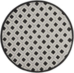 Nourison Aloha Geometric Indoor/Outdoor Black/White 4' x Round Area Rug (4'xRound)