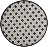 Nourison Aloha Geometric Indoor/Outdoor Black/White 4' x Round Area Rug (4'xRound)