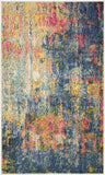 Nourison Celestial Blue/Yellow 2'2" x 3'9" Area Rug, Contemporary, Abstract, Easy Cleaning, Non Shedding, Bed Room, Living Room, Dining Room, Kitchen, (2' x 4')