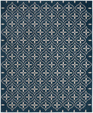 Nourison Essentials Outdoor Navy Ivory 5' x 7' Area Rug, Easy Cleaning, Non Shedding, Bed Room, Living Room, Dining Room, Deck, Backyard, Patio (5x7)