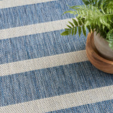Nourison Positano Indoor/Outdoor Navy Ivory 4' x 6' Area -Rug, Easy -Cleaning, Non Shedding, Bed Room, Living Room, Dining Room, Deck, Backyard, Patio (4x6)