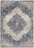 Nourison Concerto Persian Blue/Grey 3'9" x 5'9" Area -Rug, Easy -Cleaning, Non Shedding, Bed Room, Living Room, Dining Room, Kitchen (4x6)