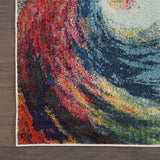 Nourison Celestial Multicolor Wave 3' x 5' Area Rug, Abstract, Spiral, Bed Room, Living Room, Dining Room, Kitchen, Easy Cleaning, Non Shedding (3x5)