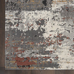 Nourison Ludlow Modern Grey/Multi 2'2" x 7'6" Area Rug, Easy-Cleaning, Non Shedding, Bed Room, Living Room, Dining Room, Kitchen (2x8)