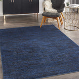 Nourison Essentials Indoor/Outdoor Midnight Blue 6' x 9' Area Rug, Easy Cleaning, Non Shedding, Bed Room, Living Room, Dining Room, Backyard, Deck, Patio (6x9)