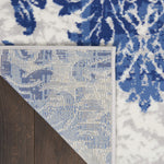 Nourison Whimsicle Damask Ivory Navy 3' x 5' Area Rug, Easy Cleaning, Non Shedding, Bed Room, Living Room, Dining Room, Kitchen (3x5)