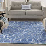 Nourison Whimsicle Floral Blue 5' x 7' Area Rug, Easy Cleaning, Non Shedding, Bed Room, Living Room, Dining Room, Kitchen (5x7)