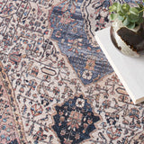 Nourison Brilliance Machine Washable Traditional Vintage Ivory Blue 4' x 6' Area -Rug, Easy -Cleaning, Non Shedding, Bed Room, Living Room, Dining Room, Kitchen (4x6)