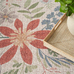 Nourison Washables Floral Cream Multicolor 4' x 6' Area -Rug, Easy -Cleaning, Non Shedding, Bed Room, Living Room, Dining Room, Kitchen (4x6)