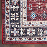 Nourison Fulton Traditional Red 2'3" x 7'6" Area Rug, Easy Clean, Non Shedding, Bed Room, Living Room, Dining Room, Kitchen (2x8)