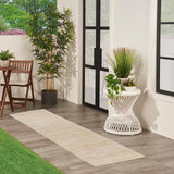 Nourison Essentials 10' Runner Ivory Gold Fabric Area Rug