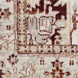 Nourison Geneva Brick Silver 2'2" x 3'9" Area Rug, Vintage, French Country, Easy Cleaning, Non Shedding, Bed Room, Living Room, Dining Room, Kitchen, (2' x 4')