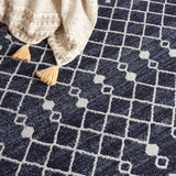 Nourison Royal Moroccan Farmhouse Navy/Grey 5'3" x 7'3" Area Rug, Easy Cleaning, Non Shedding, Bed Room, Living Room, Dining Room, Kitchen (5x7)