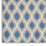 Nourison Grafix Mid-century Blue 5'3" x 7'3" Area -Rug, Easy -Cleaning, Non Shedding, Bed Room, Living Room, Dining Room, Kitchen (5x7)