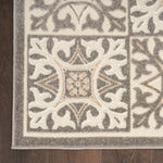 Nourison Aloha Indoor-Outdoor Ivory/Grey 3'6" x 5'6" Area Rug, Easy Cleaning, Non Shedding, Bed Room, Living Room, Dining Room, Kitchen (4x6)