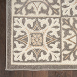 Nourison Aloha Indoor-Outdoor Ivory/Grey 3'6" x 5'6" Area Rug, Easy Cleaning, Non Shedding, Bed Room, Living Room, Dining Room, Kitchen (4x6)