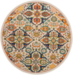Nourison Allur Bohemian Ivory Multicolor 4' x Round Area -Rug, Easy -Cleaning, Non Shedding, Bed Room, Living Room, Dining Room, Kitchen (4 Round)