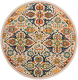 Nourison Allur Bohemian Ivory Multicolor 4' x Round Area -Rug, Easy -Cleaning, Non Shedding, Bed Room, Living Room, Dining Room, Kitchen (4 Round)
