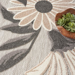 Nourison Aloha Indoor/Outdoor Beige 7’10” x Round Area Rug, Easy Cleaning, Non Shedding, Bed Room, Living Room, Dining Room, Backyard, Deck, Patio (8 Round)