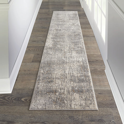 Nourison Concerto Abstract Beige/Grey 2'2" x 10' Area -Rug, Easy -Cleaning, Non Shedding, Bed Room, Living Room, Dining Room, Kitchen (2x10)